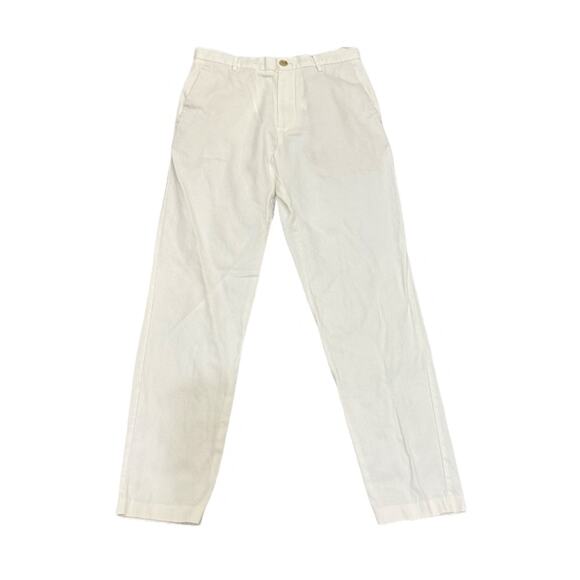 Zara Cotton Straight Leg Ankle Pants - Off White Size XL - Picture 1 of 5
